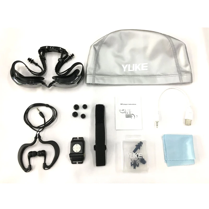 Najtaniej Nowy 4G 8GB IPX8 nurkowanie pływanie MP3 wodoodporny odtwarzacz słuchawki podwodne Surf sport pływać mini zestaw słuchawkowy FM Radio Cap okulary