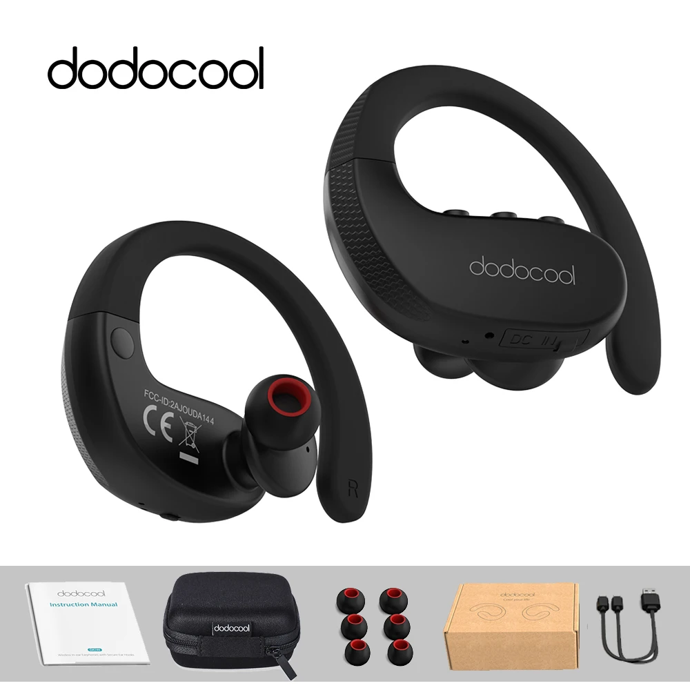 

dodocool Wireless Headsets Stereo Sports In-Ear Bluetooth Earphone Headphones with Mic Support Multipoint Connection Siri Voice