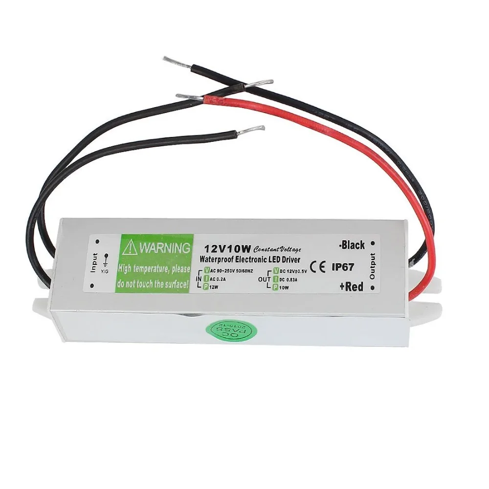 5pcs10W AC к DC12V водонепроницаемый IP67 Электронный Драйвер Открытый блок питания