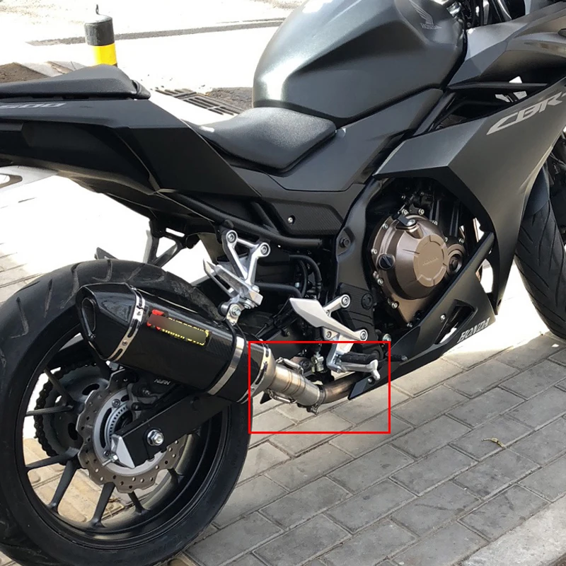 CBR500R CB500F CB500X For Honda Motorcycle Exhaust System Slip On Stainless Steel Mid Link Pipe + 51mm Tail Escape with Muffler