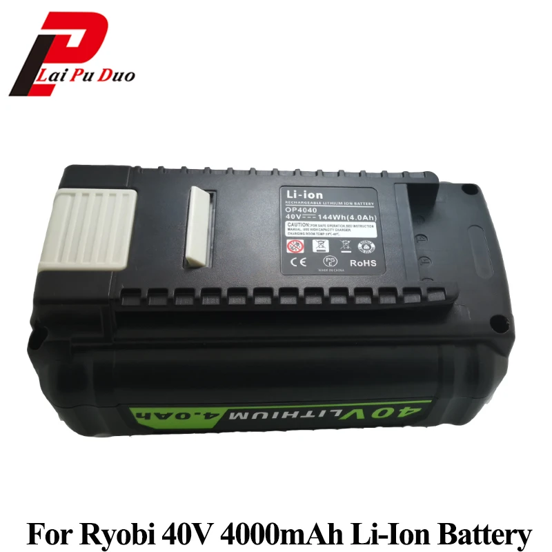 Для Ryobi 40 V 4000 mah OP4050 инструмент замены батареи 4.0Ah RY40210 RY40200 RY40610 OP4026 OP40261 OP4026A OP4050A OP4030