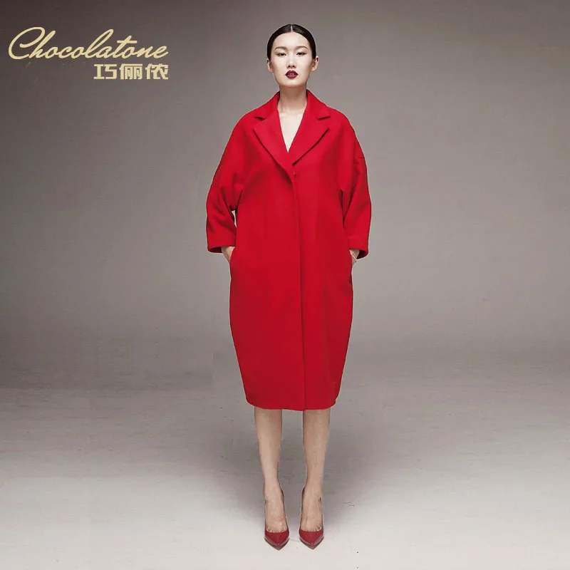 Laine Manteau Red Vintage Cachemire Cocon En S Doudoune Cappotto La Femme Taille 15 Plus Casaco Long Rouge Feminino Femmes 50 hiver qwRxEXzY