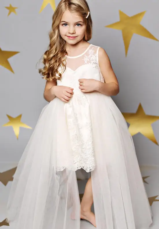 White Flower Girls Dresses For Wedding Gowns Tulle Glitz Pageant