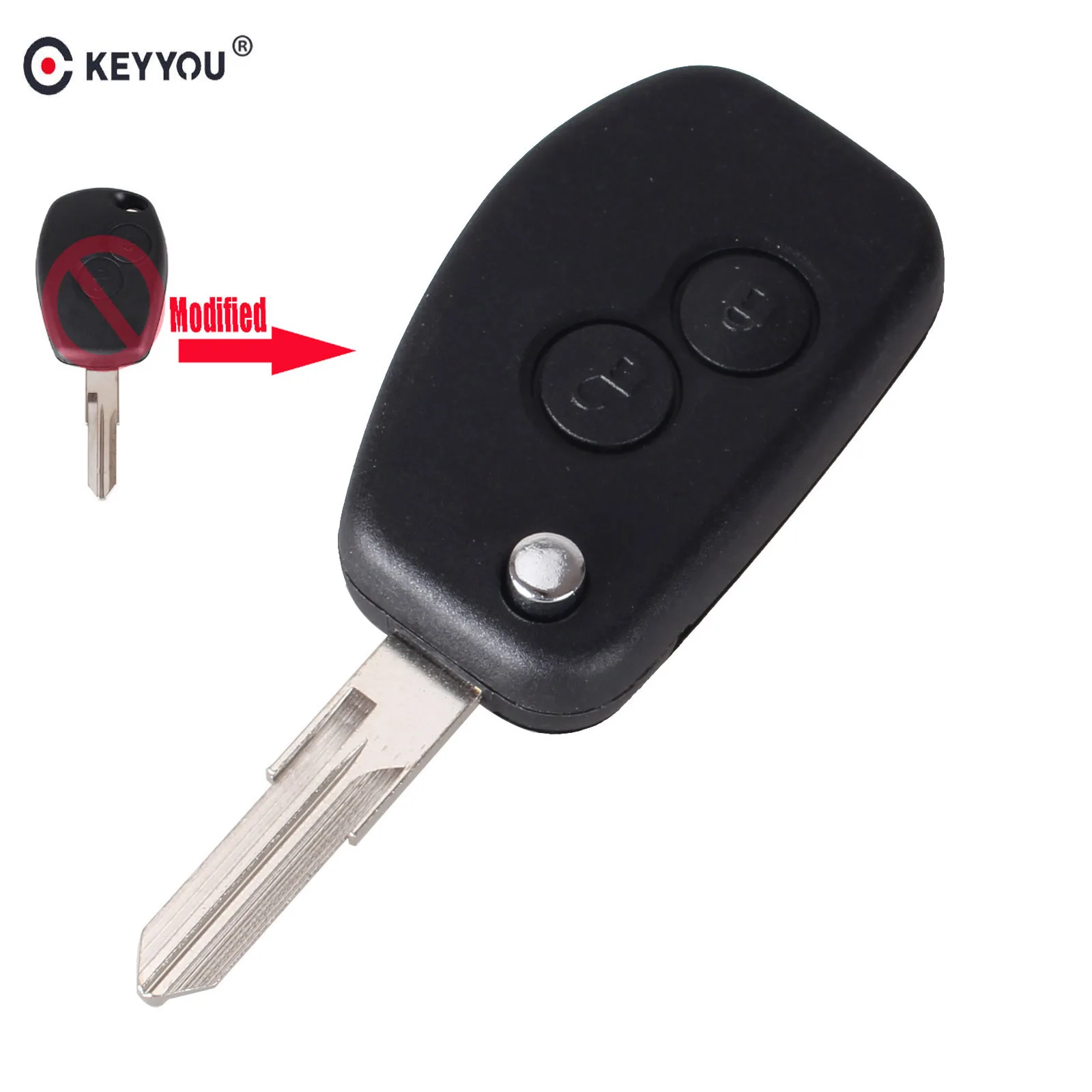 KEYYOU 10X2 Кнопка модифицированный ключ оболочка для Renault Dacia модус Duster Clio Espace откидной Складной Дистанционный Ключ заготовка Автомобильный ключ