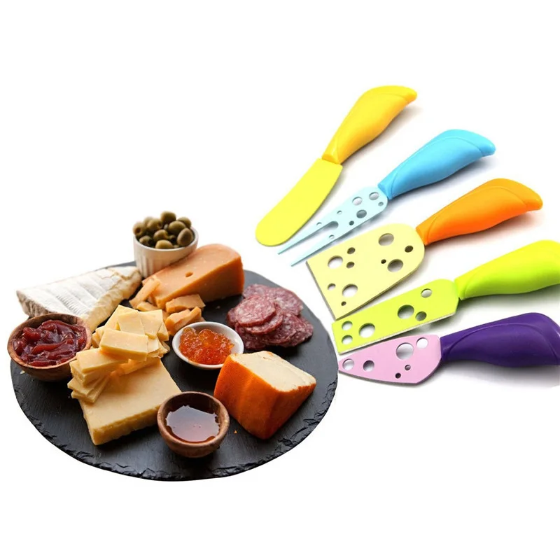 5 шт./компл. MUti-color резак для сыра кухонный гаджет для приготовления пищи набор ножей для сыра вилка для сыра нож для масла