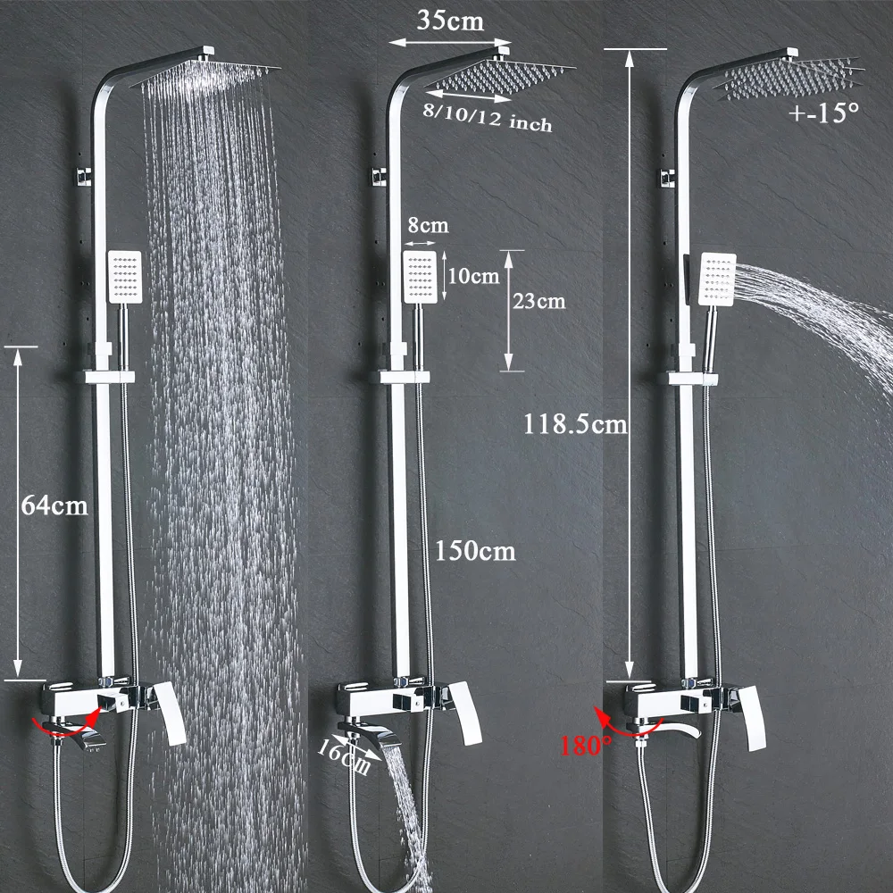 Хромированные настенные смесители для душа и ванны|faucet set|shower faucet setbathtub shower |