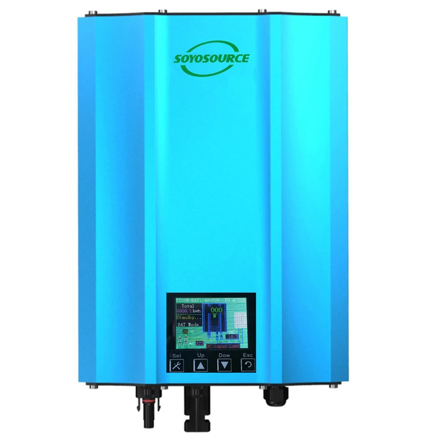 

Colorful LCD Grid Tie Inverter 1200W waterproof 48V 72V 96V battery discharge MPPT Pure Sine Wave Micro Grid Tie Inverter