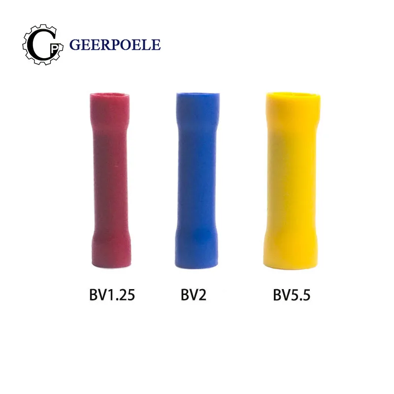 

50 pcs/lot BV-1.25 Splice Terminal Plug Spring Pre-insulated Lug Cosse Electric Sertir Connector Wire Adapter Blocks BV-2 BV-5.5