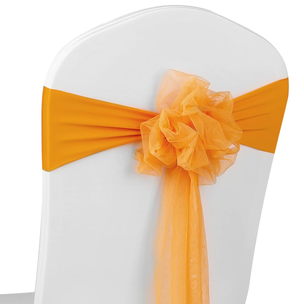 10pcs Wedding Flower Spandex Chair Sashes Elastic Spandex Chair Bow
