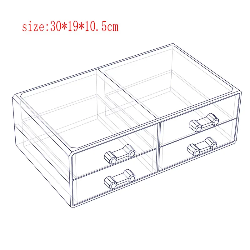 ANFEI прочный прозрачный акриловый косметический Органайзер Ящик Макияж чехол для хранения вставка держатель коробка C227 - Цвет: 04