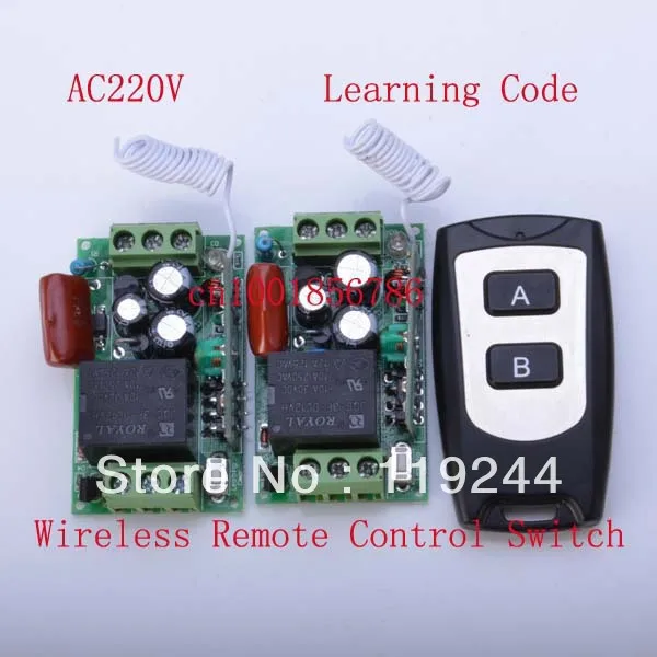 

LED SMD Light Power ON OFF AC220V 1CH wireless switch 200M RF Receiver&Transmitter 10A Latched Add controller freely