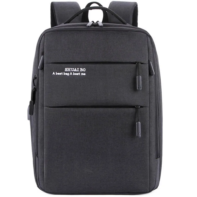 

Oxford Laptop Backpack Men Business Bag With Usb Water-Resistant Multifunction Big Travel Backpack School For Teen Mochila Black