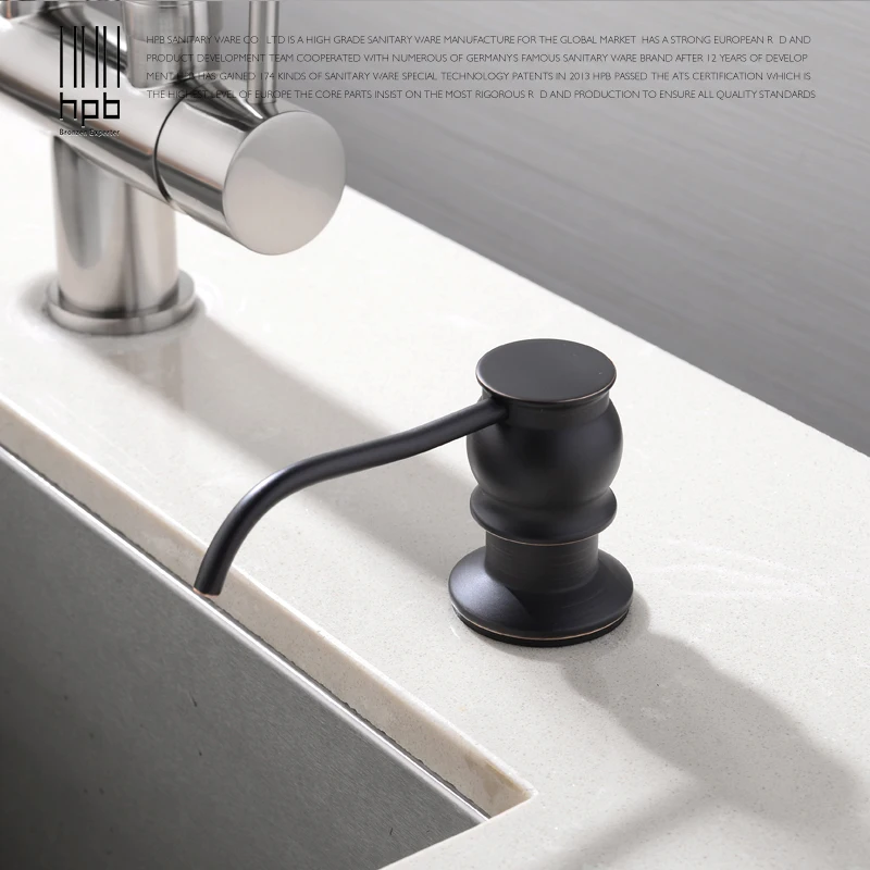  HPB Oil Rubber Bronze Countertop Kitchen Soap Dispensers Built in Soap Dispensers Detergent Bottle  - 32847738481