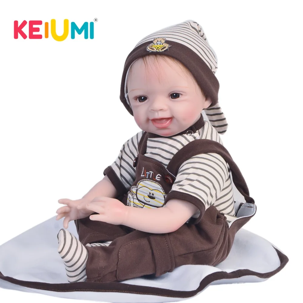 

KEIUMI Cute 22 Inch Newborn Baby Doll Cloth Body Realistic Fashion Baby Doll Toy For Children's Day Kid Xmas Birthday Gifts