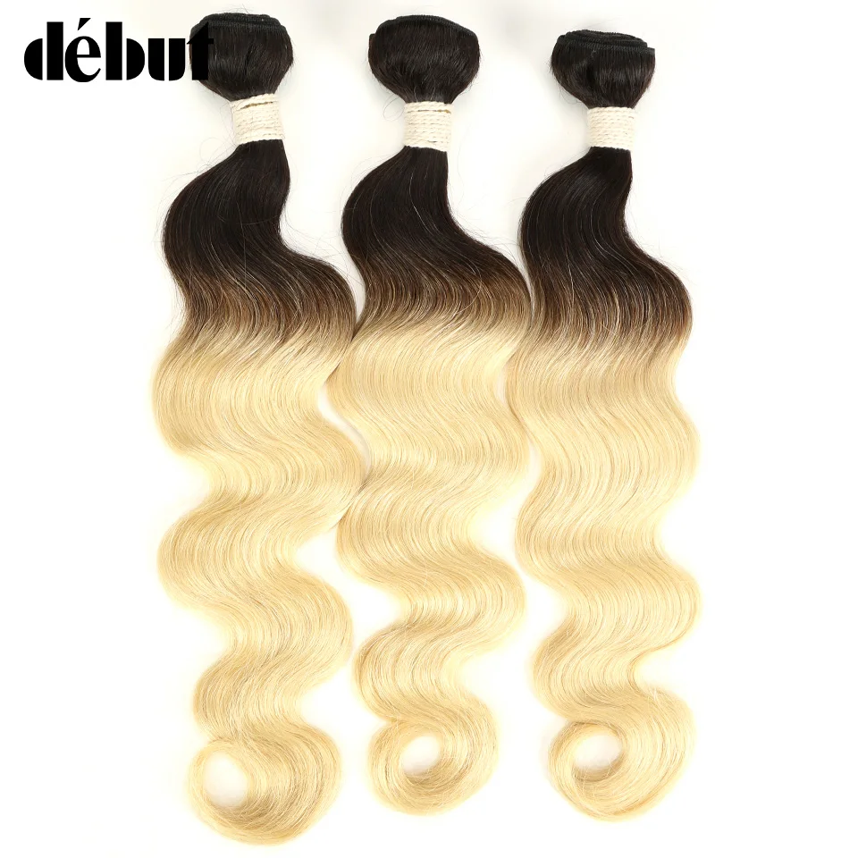 

Debut Body Wave Ombre Human Hair Bundles 1/3/4 Pieces Brazilian Hair Weave Bundles Remy Hair Extension 1B/613 Free Shipping