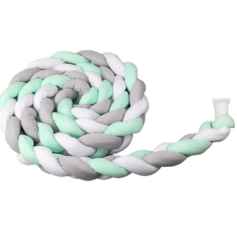Newborn 100 cm Baby Bed Bumper Knot Baby Crib Protector For Newborns Cotton Baby Cot Bedding Room Decor Kids Cradle Bedbumper