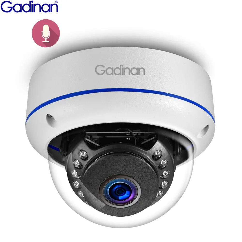 

Gadinan Audio H.265 IP Camera 3.0MP 1080P SONY IMX307 2.8mm Wide Angle Vandalproof 48V POE Onvif Email Alert CCTV Dome Camera