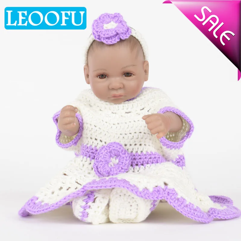 

LEOOFU 28cm 11inch realistic full silicone lifelike girl boy body baby dolls with closed eyes kids sleeping toy reborn baby doll