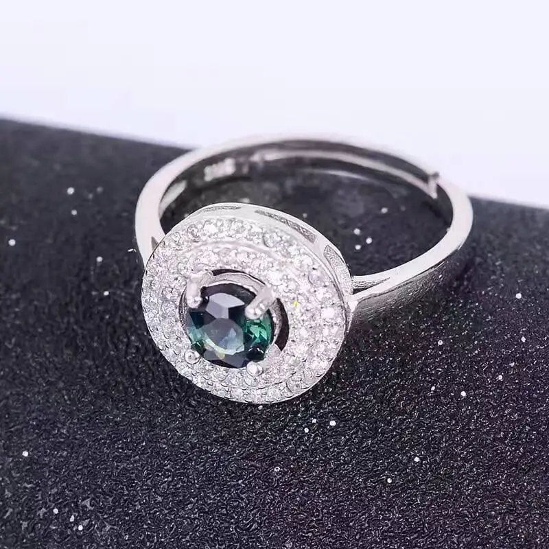 Vintage silver sapphire ring 5mm natural sapphire gemstone silver ring solid 925 silver sapphire ring romantic jewelry for woman - Image 5