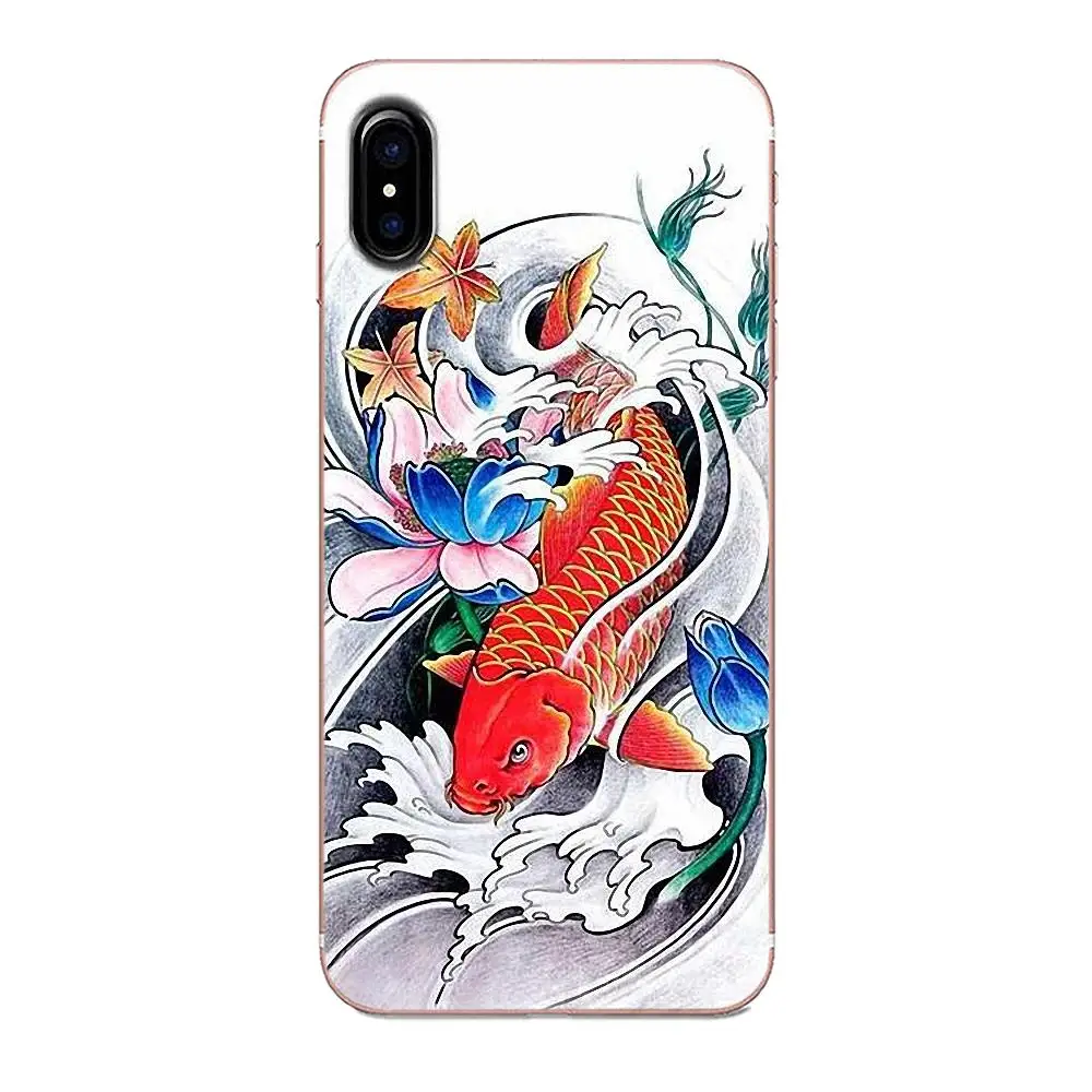 Китайские рыбки Koi Рисование для Huawei Nova 2 V20 Y3II Y5 Y5II Y6 Y6II Y7 Y9 G8 G9 GR3 GR5 GX8 Prime 2018 2019