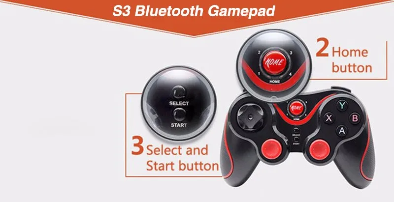 S3 беспроводной мобильный телефон джойстик геймпад игровой пульт дистанционного управления BT 3,0 Bluetooth геймер для планшета ПК держатель в комплекте