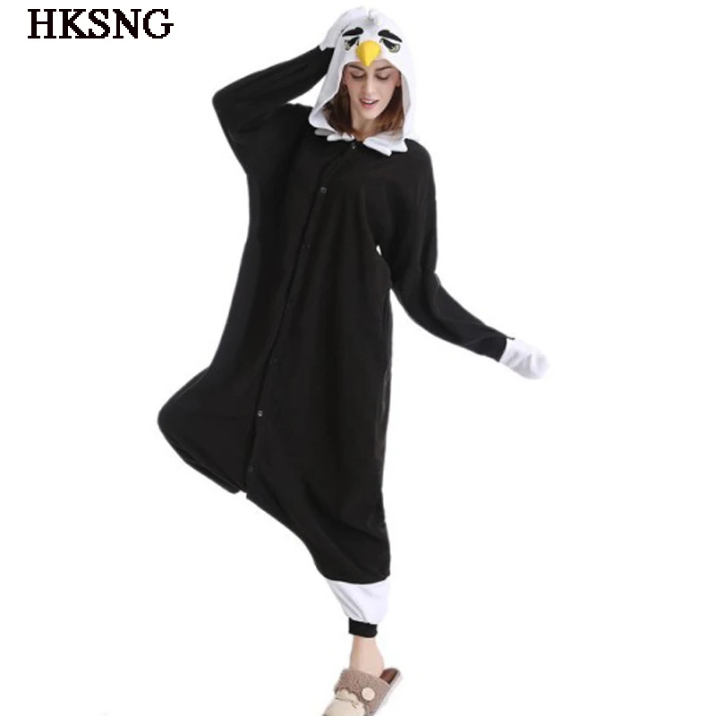 

HKSNG New Arrival Adult Eagle Animal Pajamas Material Fleece Owl KigurumI Onesie Costume Cartoon Homewear Sleepwear Set