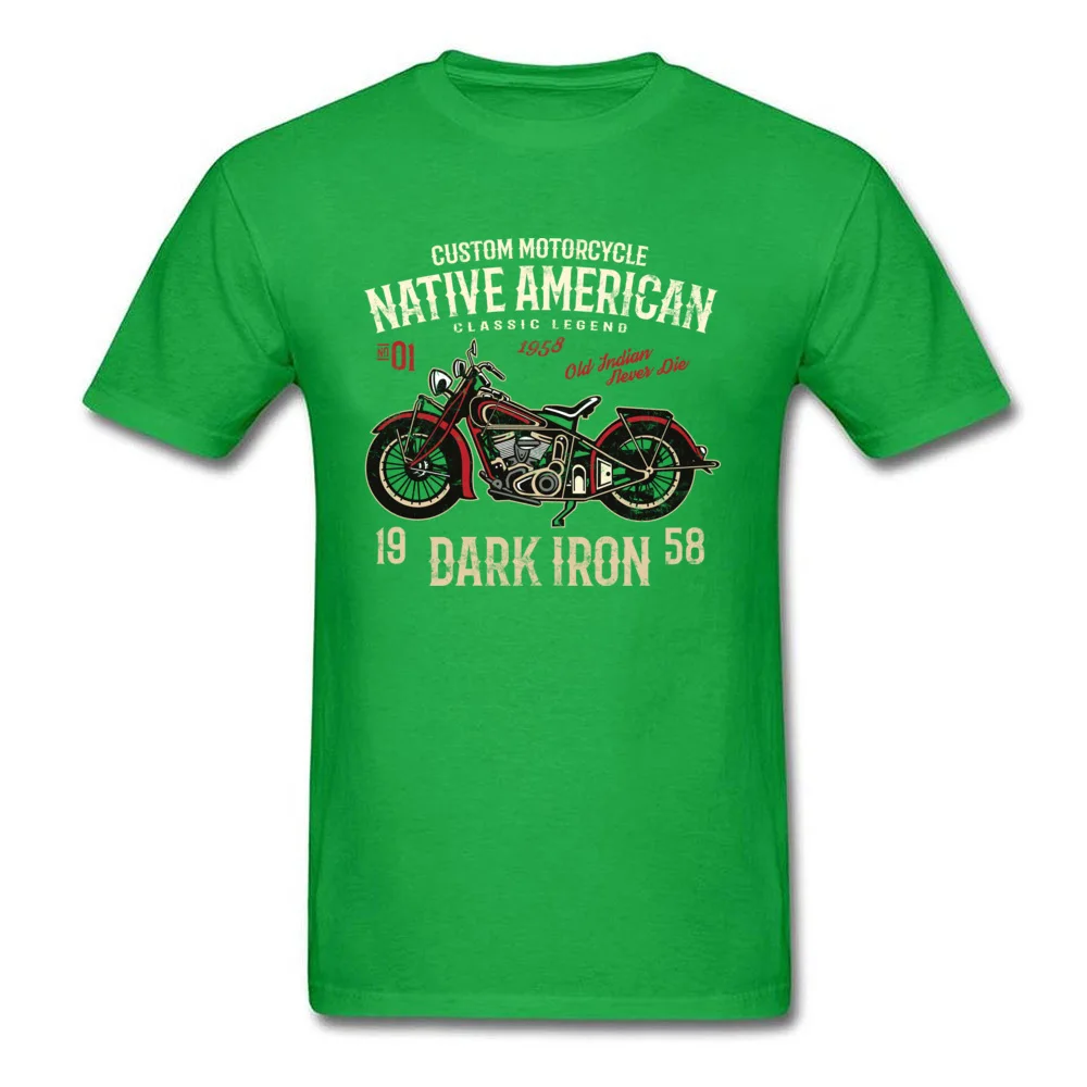 American Motorcycle 2018 Hot Sale Short Sleeve Party Top T-shirts 100% Cotton Crewneck Men's Tops Shirt Street T-Shirt Summer American Motorcycle green