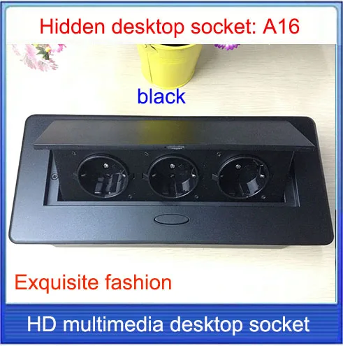 EU plug Tabletop socket hidden Damping spring open Information outlet font b Office b font conference