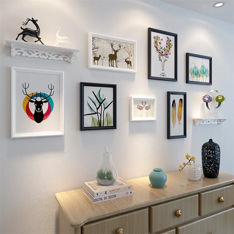 

7pieces/set Photo Frames Home Design Picture Frames Set High Quality Wall Decoration Picture Frame Set With Photoes Fotolijsten