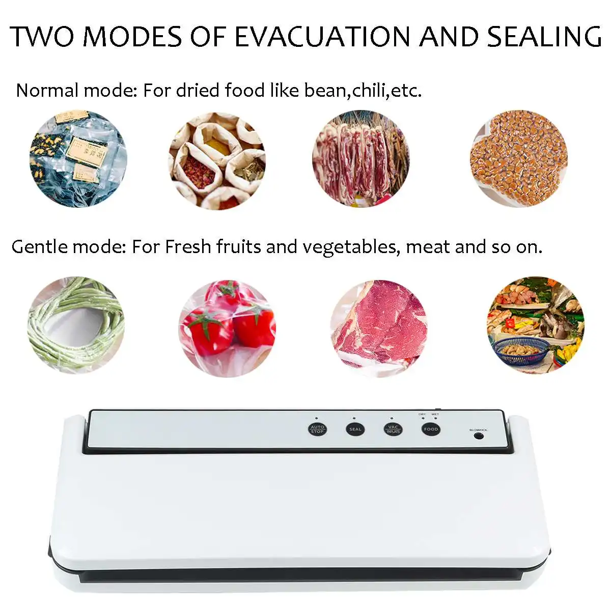 

Electric Household Vacuum Food Sealer 220V/110V Packaging Machine Vacuum Packer Food Refreshment Vacuum Sealing W/ 10 Vacuum Bag