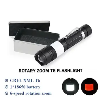 

COB led flash light red light Warning Light xml T6 usb torch flashlight 18650charge waterproof hand lamp linterna led recargable