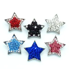 Модный украшенный стразами и глиняной ручной цветной звезды 18 мм застёжка, бусинка застежка браслета ювелирные изделия оптом KZ2139