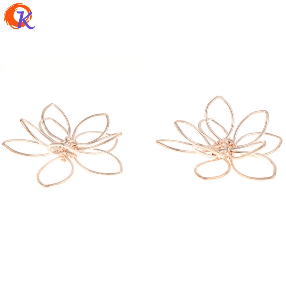 

Cordial Design 100Pcs 35MM Jewelry Accessories/DIY Jewelry/Rose Gold Color/Wire Enlace Flower Shape/Hand Made/Earring Findings