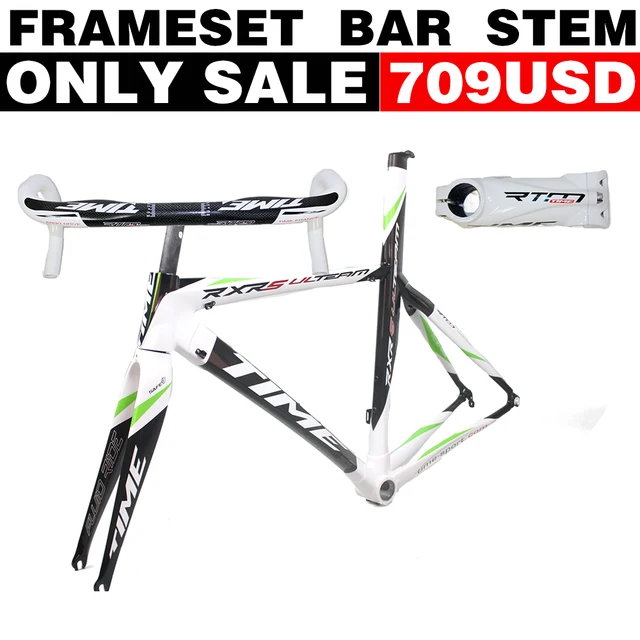 Cheap Popular sale ! 2015 New color ! time gold carbon frame TIME RXRS Ulteam Road frameset full carbon fiber bicycle frame BAR STEM