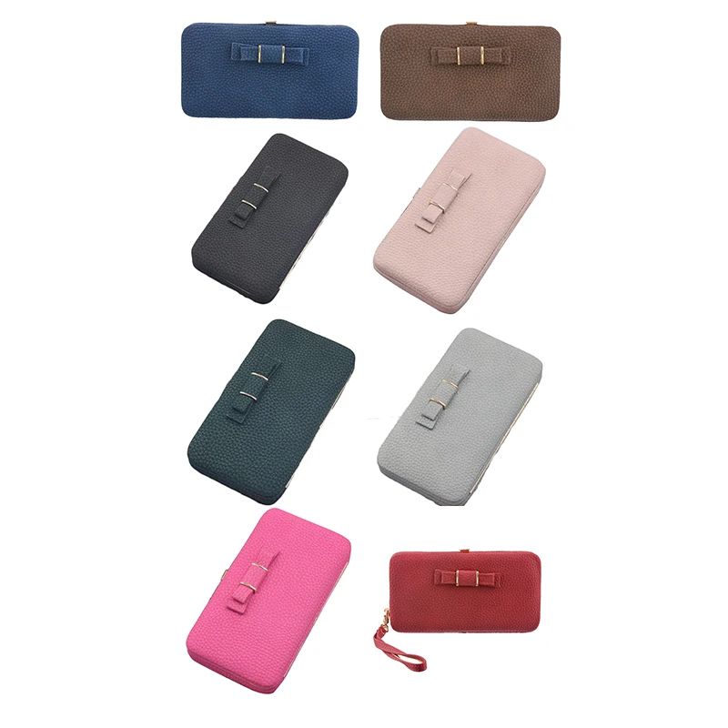 

HEFLASHOR Women long wallet student bow change purse hasp female cell phone wallets large capacity card holder clutches purse