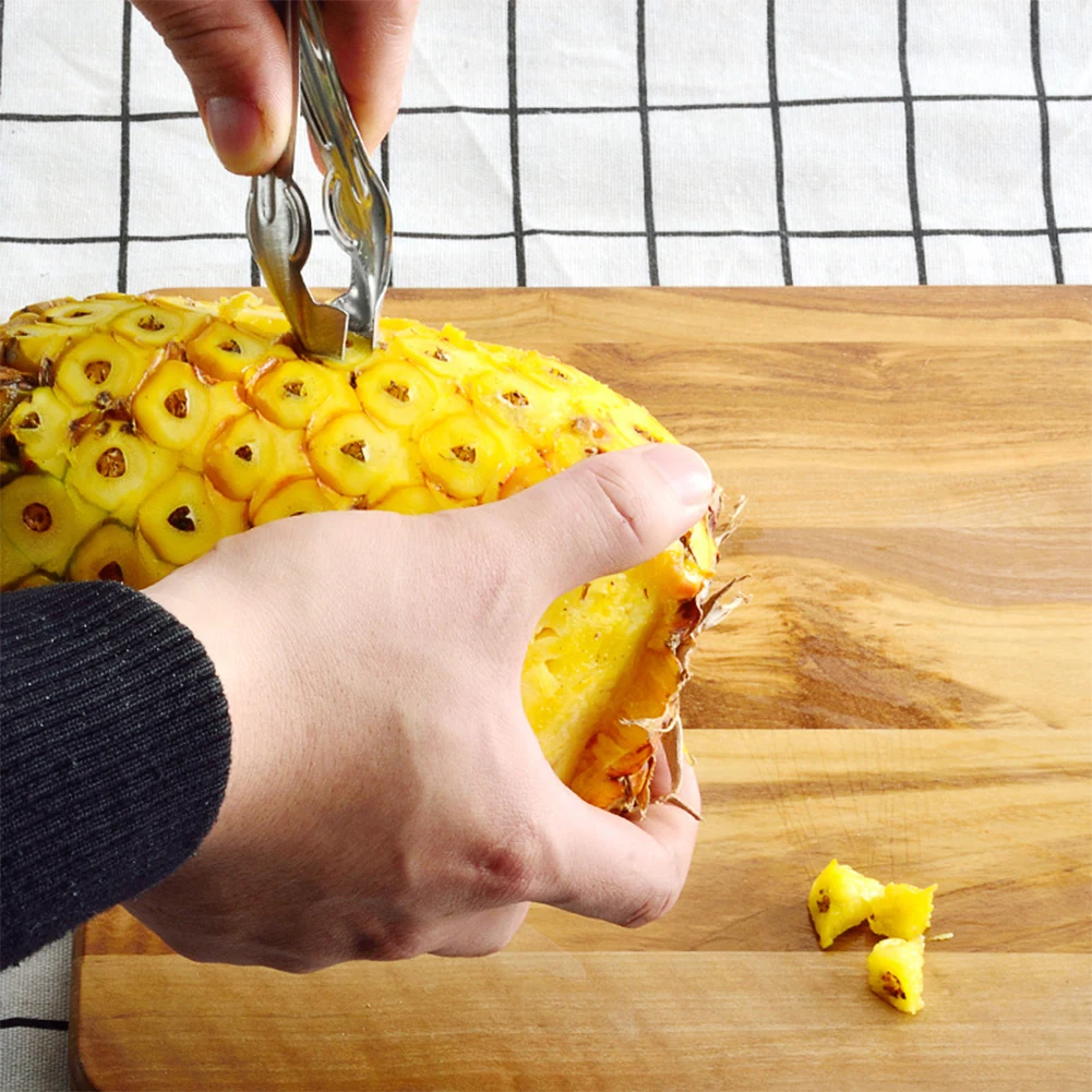 

Clip Peeler Home Fruit Tools Core Remover Kitchen Portable Pineapple Use Slicer Practical Tweezer Long Handle Stainless Steel