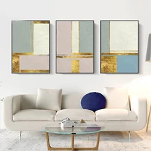 Nordic Gold Abstract Canvas Painting,Modern Abstract Art Poster and Print,Wall Pictures for Living Room Home Decor free shipping