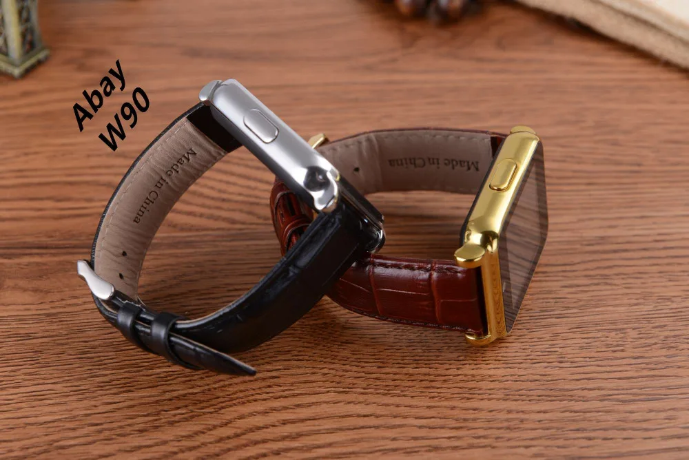 

Abay W90 Bluetooth Smart Watch Leather Business Smartwatch Full View HD Screen Support SIM Card Sleep Monitor For IOS Android