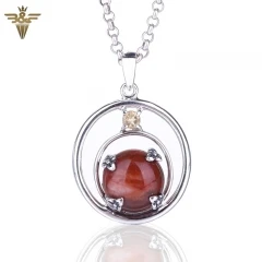 

Support for custom Natural Stone Wood Stone 925 Sterling Silver Four claw inlay Pendant 23x19x6mm 3.6g