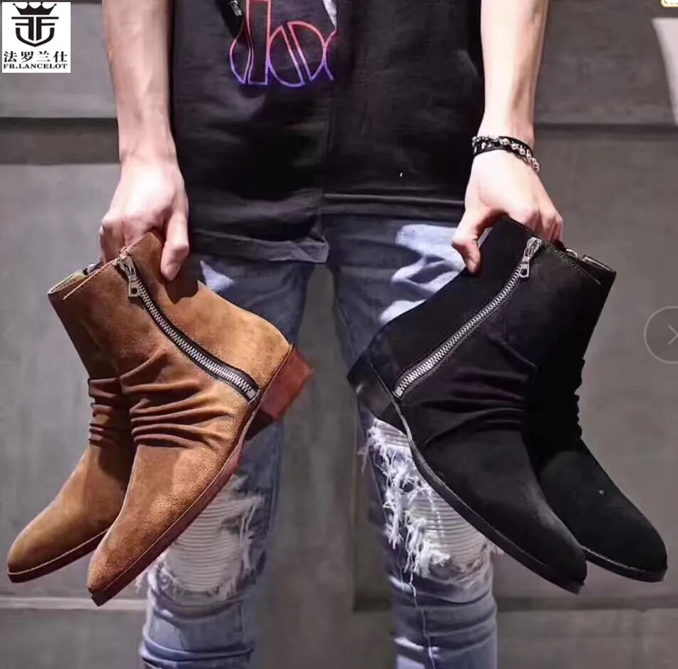 FR. LANCELOT/Новое поступление года; мужские кожаные ботинки; мужские замшевые ботильоны в старинном стиле; мужские низкие ботинки на молнии
