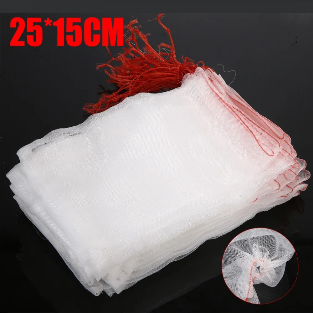 

50pcs 4 sizes Nylon Net Bag Garden Plants Fruit Protection Bag Anti Bird Drawstring Net Bag Plant Grow Bag