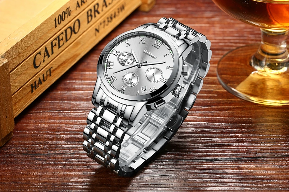 Luxury Men's Watches BIDEN Quartz Watch Brand Men Full Stainless Steel Wrist Unique Business Aviator Watches Men Clock Man Gifts 2018 (19)