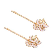 Минималистичные Свадебные Заколки для укладки волос для женщин и девочек, милые заколки для волос с искусственным жемчугом, металлические заколки на день рождения, волнистые заколки, подарок