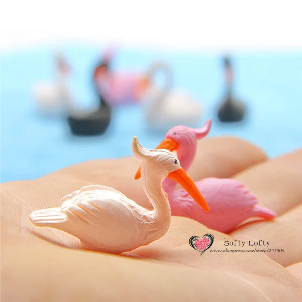 White Pink Crane lovers Mini Figures - 5