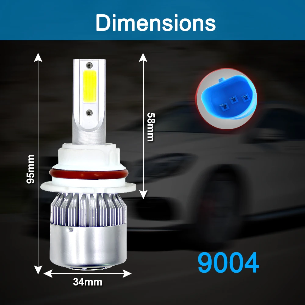 Aslent C6 светодиодный фар автомобиля H7 светодиодный H4 лампы HB2 H1 H3 H11 HB3 9005 HB4 9006 9007 72 Вт 8000lm Авто Противотуманные фары 12V 3000K 8000K