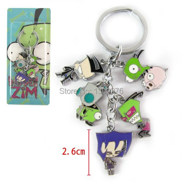Бесплатная доставка Модный брелок из сплава Аниме Косплей Invader Zim с