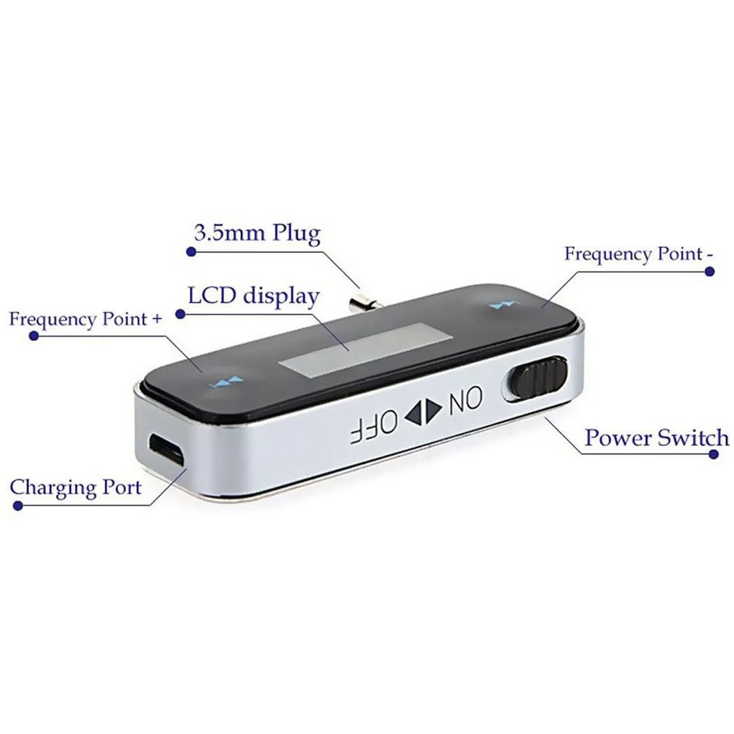50 шт./лот, электронный Автомобильный MP3-плеер 3,5 мм, автомобильный fm-передатчик, мини беспроводной передатчик