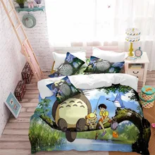 Cartoon Totoro Bedding Set Child Tree Print Duvet Cover Set Green Nature Scenery Bedding King Queen Pillowcase Home Decor D49 Cartoon Totoro Bedding Set Child Tree Print Duvet Cover Set Green Nature Scenery Bedding King Queen Pillowcase Home Decor D49