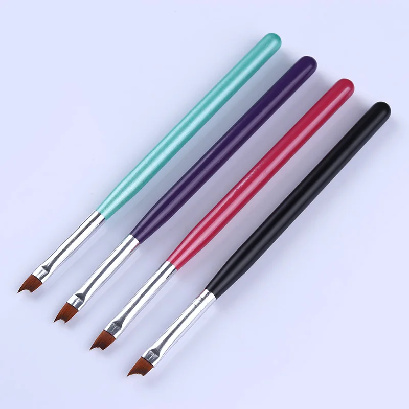 

French Tip Edge Nail Brush UV Gel Nail Painting Drawing Pen Colorful Handle Manicure Tool for DIY