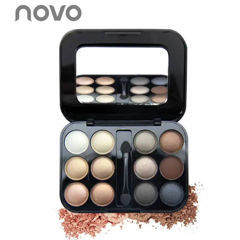 

NOVO 12 Color Eye Shadow Palette Pearlescent or Matte Dazzle Colour EyeShadow with Mirror Waterproof Eye Makeup Cosmetics